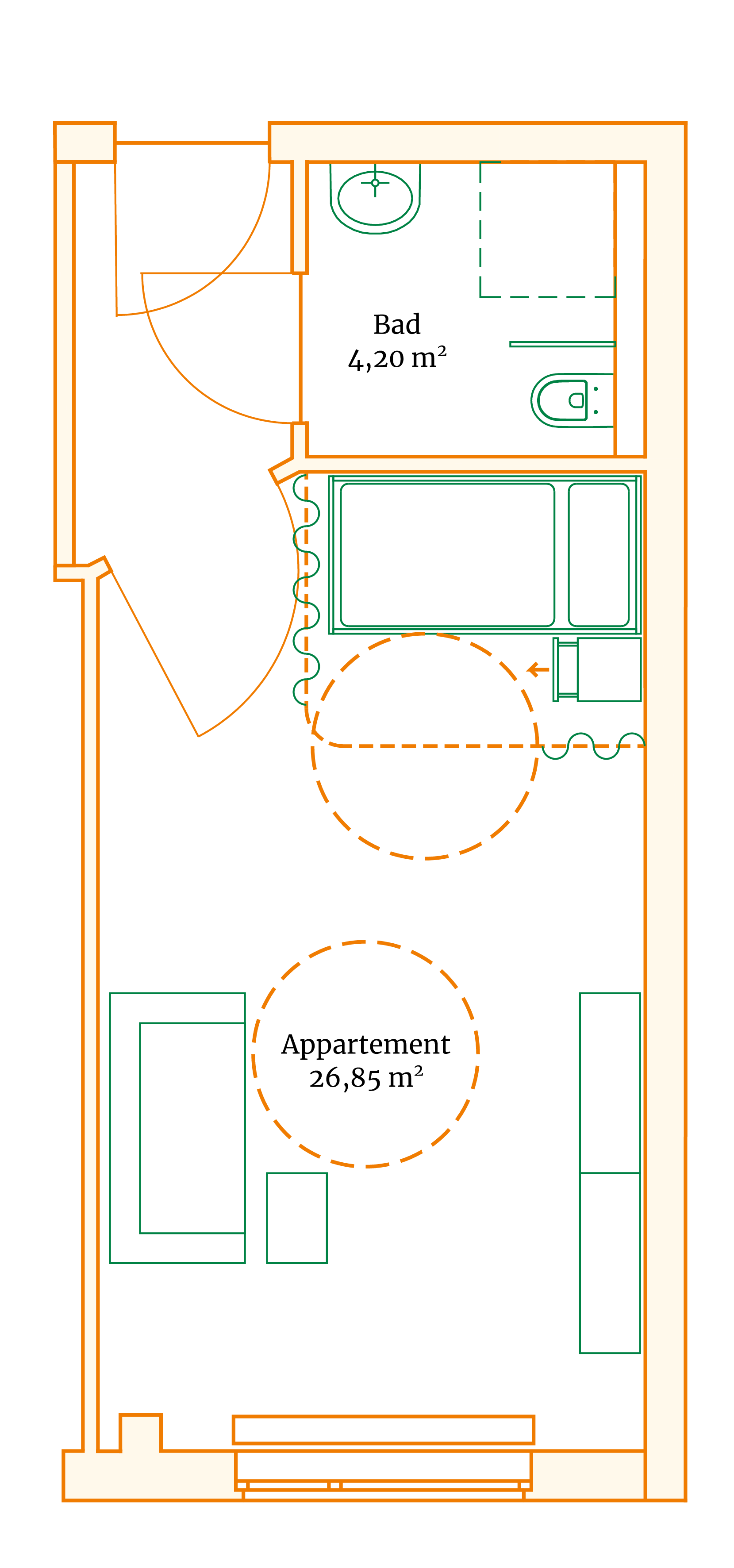 Grundriss Senioren-WG Bugenhagenstraße 19-20, Halle (Saale)