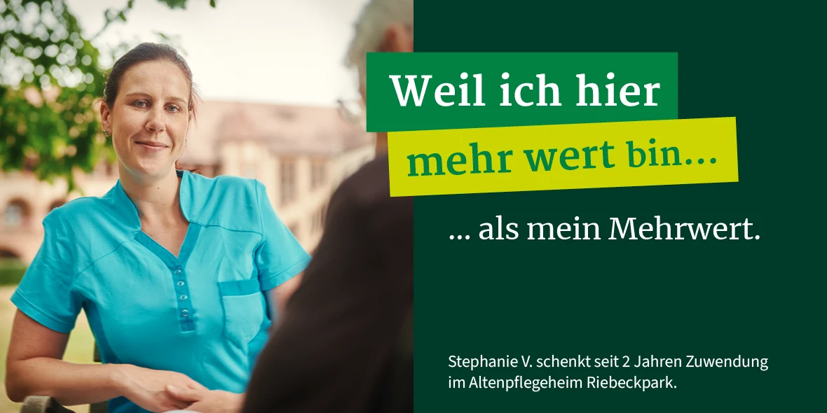 Stephanie V. schenkt seit 2 Jahren Zuwendung im Altenpflegeheim Riebeckpark.