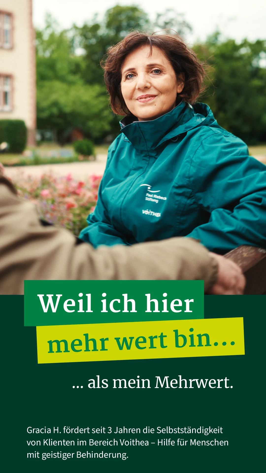 Gracia H. fördert seit 3 Jahren die Selbstständigkeit von Klienten im Bereich Voithea – Hilfe für Menschen mit geistiger Behinderung.